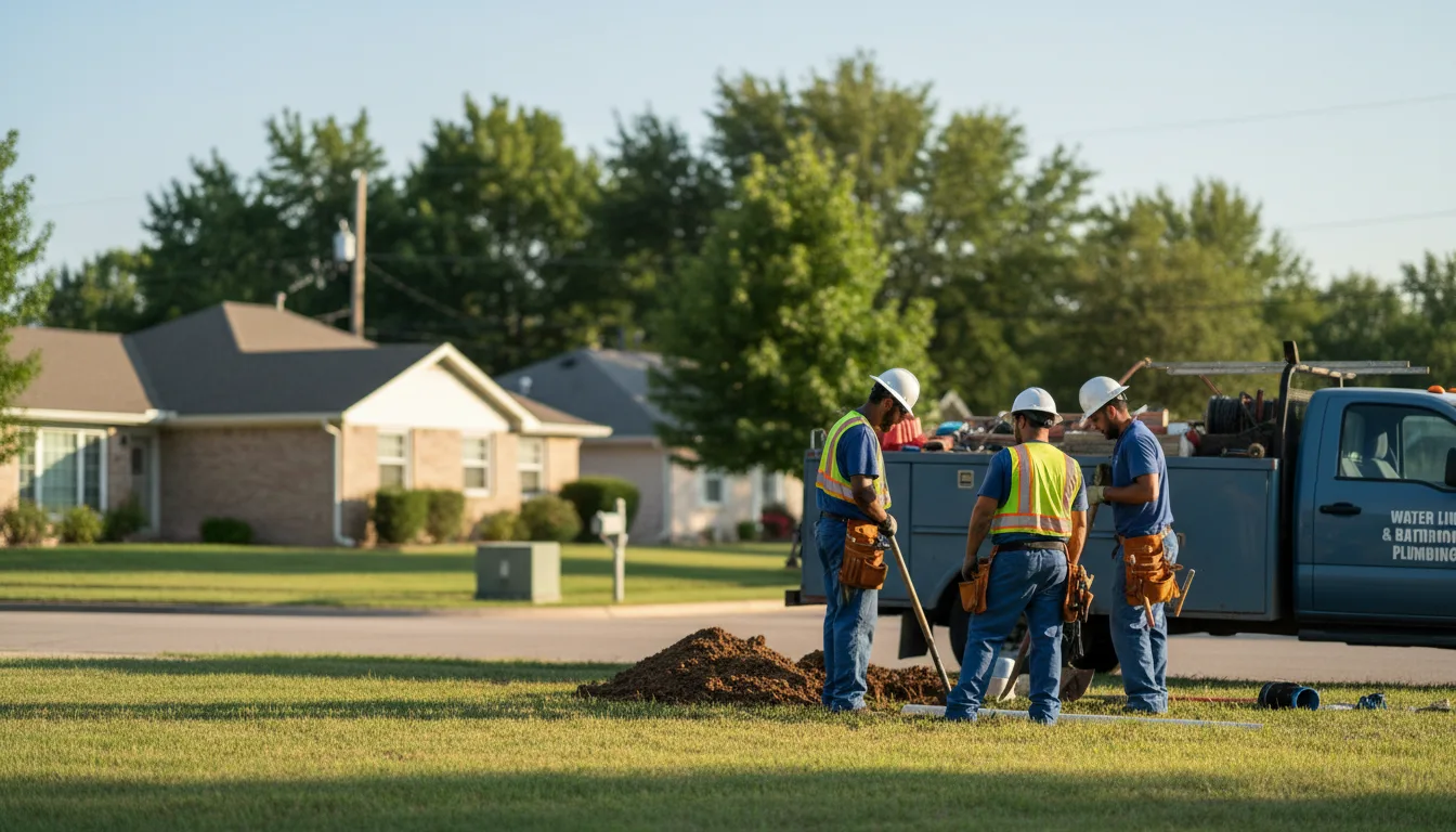 Residential water line and bathroom plumbing service in Morrow, OH
